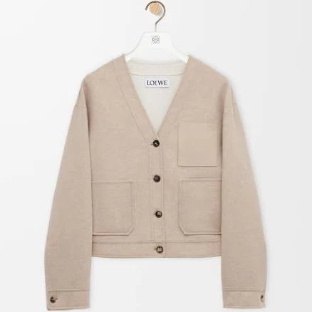 Woman Loewe V-neck Wool-Cashmere Blend Cardigan