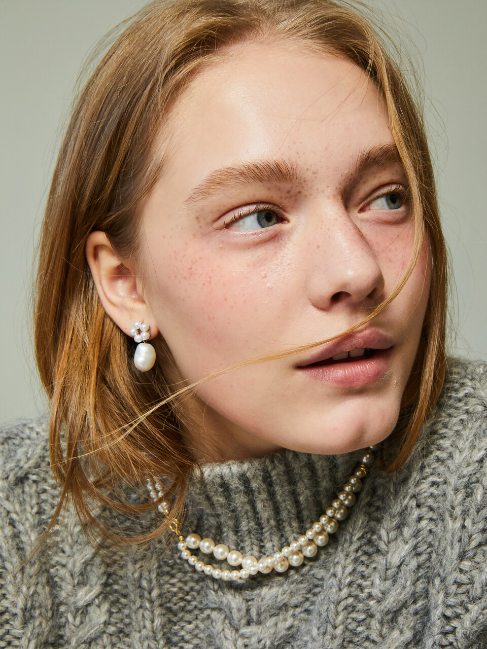 Petit Flower Drop Pearl Earrings