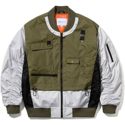 BSRABBIT Double Zipper Shirring MA-1 Jacket
