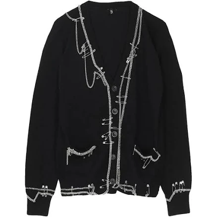 R13 Women's Chain Embellished Merino Wool Cardigan