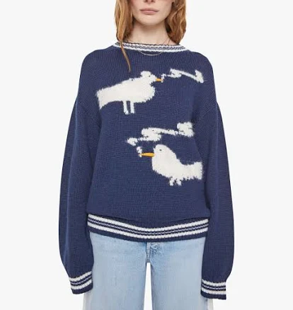 MOTHER The Oversized Jumper Stoned Birds Shirt