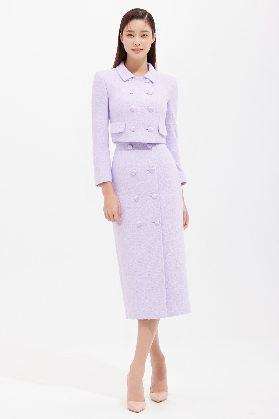 Boucle Double Wrap Pencil Skirt