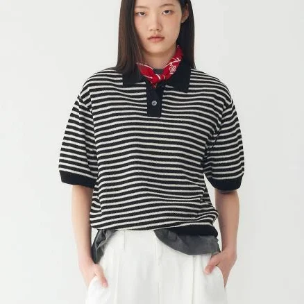STUDIO TOMBOY Stripe Collar Pullover