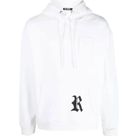 Raf Simons - logo patch hoodie - men - Cotton - M - White