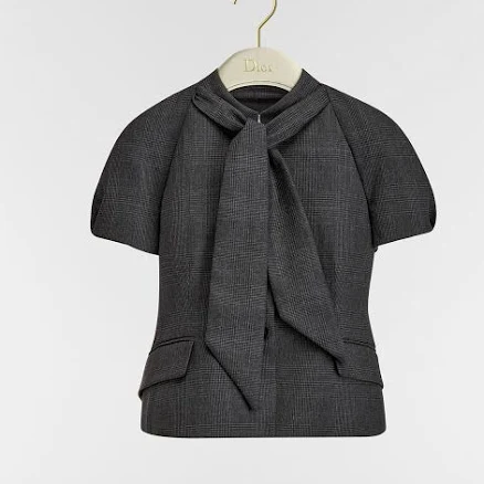 DIOR Women's Prince of Wales Wool and Cashmere Jacket