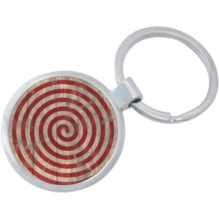 Red Swirl Pattern Keychain - Includes 1.25 Inch Loop For Keys Or