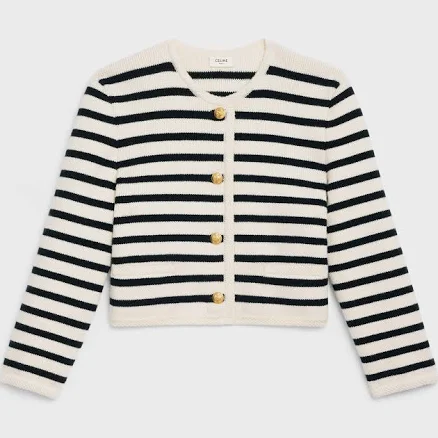 “chasseur” jacket in striped wool