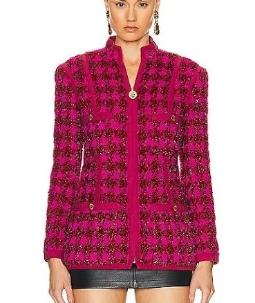CHANEL Shimmer Houndstooth Tweed Jacket
