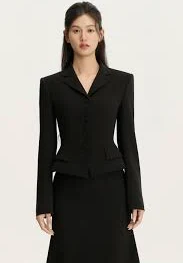 Crepe Tailored Flare Jacket