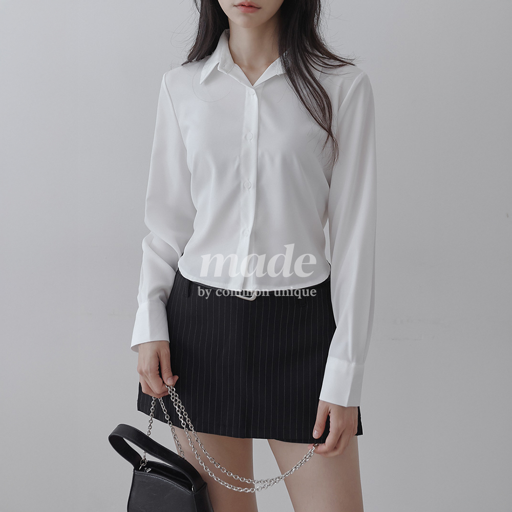 커먼유니크 실키 백 크로스 커버 블라우스