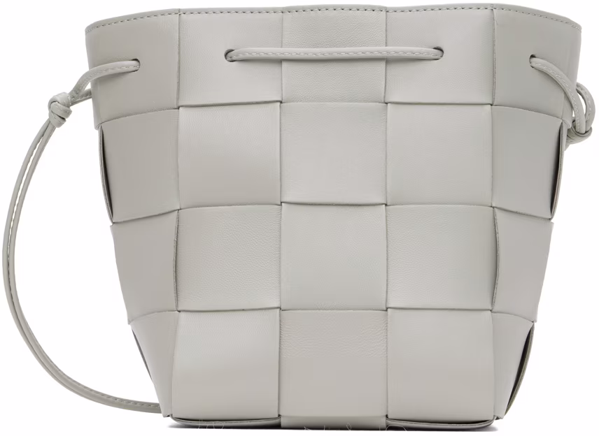 Gray Small Cassette Cross-Body Bucket Bag