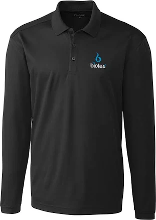 Custom Embroidered Long Sleeve Spin Polo | Mens | Black | Clique Polos from Thread Logic