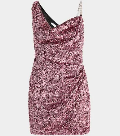 Sequined Crystal Strap Mini Dress
