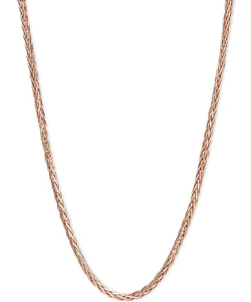 Macy's 14k Rose Gold Diamond Cut Wheat Chain Necklace
