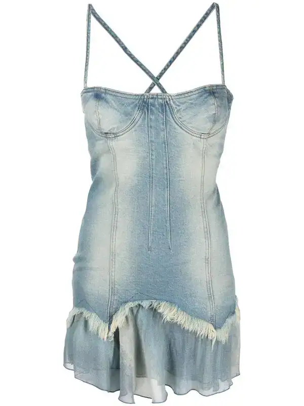 Jean Tiered Denim Mini Dress