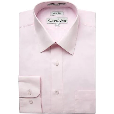 Gentlemen's Collection Men's Slim Fit Long Sleeve Dress Shirt