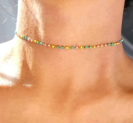 Dainty Stainless Steel Satellite Chain Choker Necklace