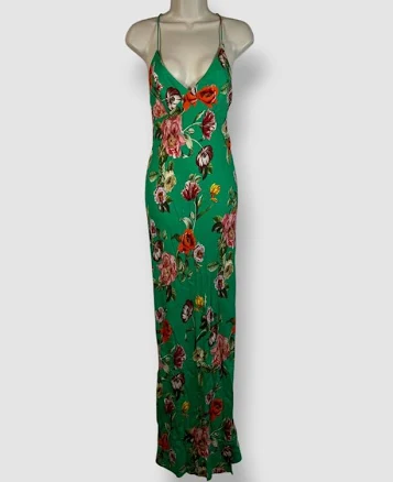 Alice + Olivia Women's Loma V-Neck Maxi Slip Dress