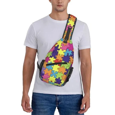 Men's Large Capacity Puzzle Piece Sports Bag