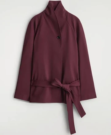 COS Women's Belted Wool-Blend Shawl-Collar Jacket