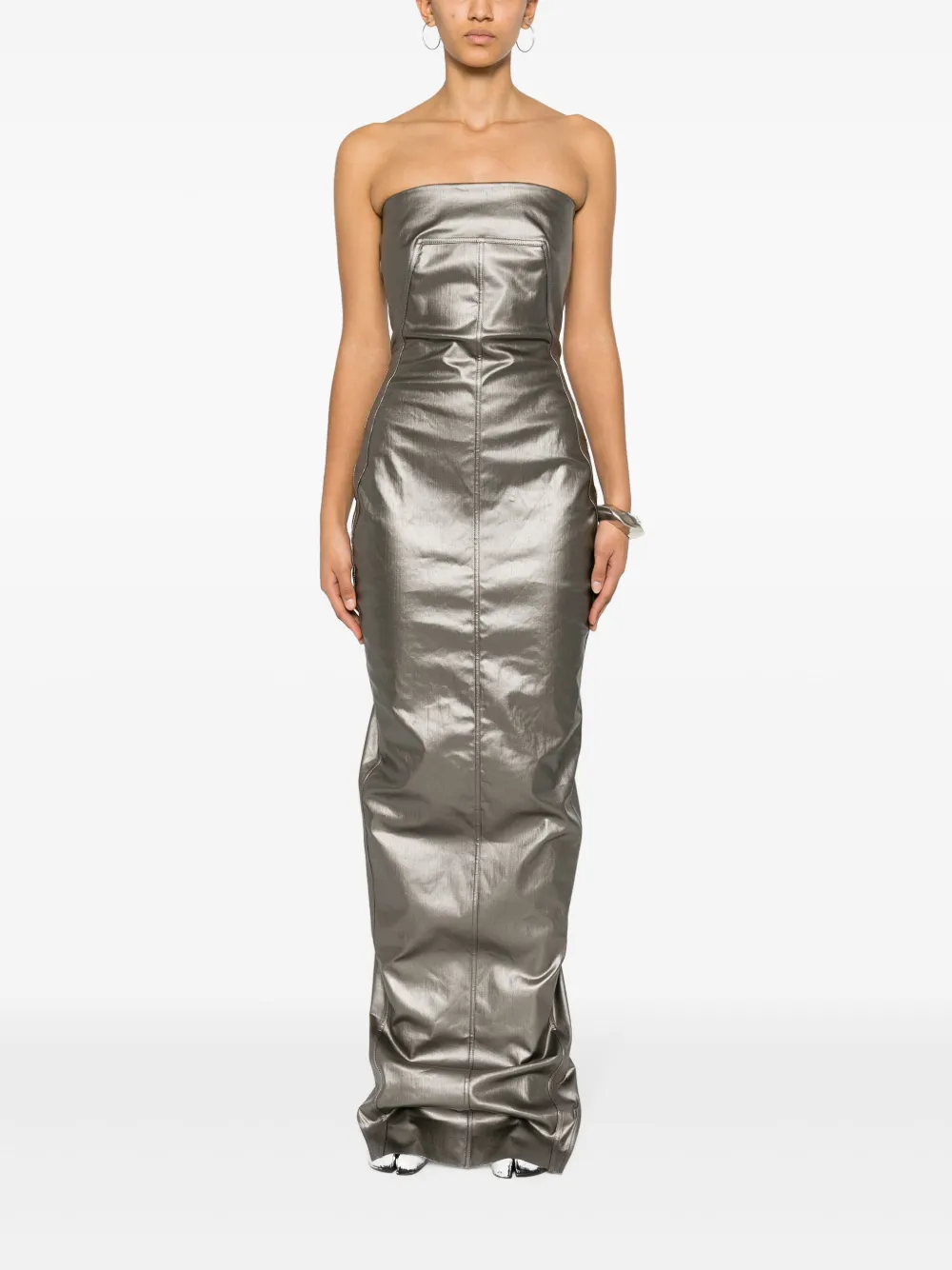 Coated Crumpled Maxi Dress