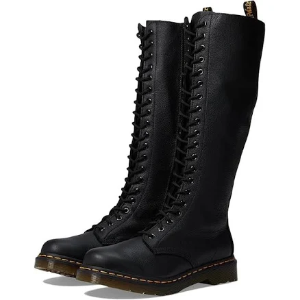 Dr. Martens Women's 1b60 20-eye Black Virginia Leather High Boots Rare
