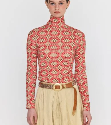 EENK EENK Wol Patterned Mockneck Top