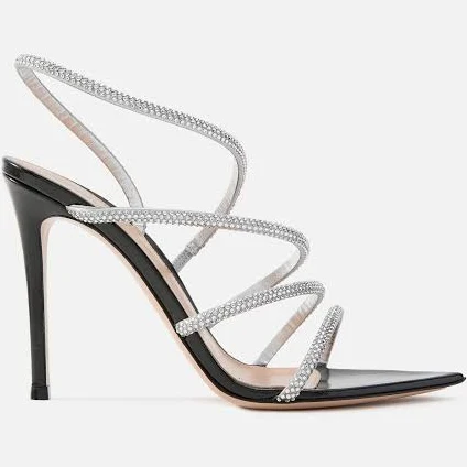 Gianvito Rossi Crystal Ettie Leather Sandals Woman