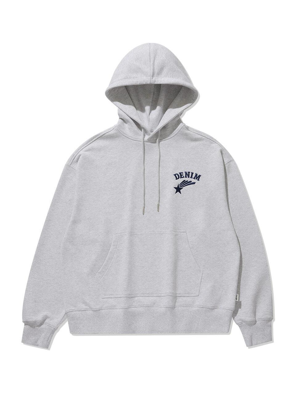 Denim Star Hoodie Light Grey