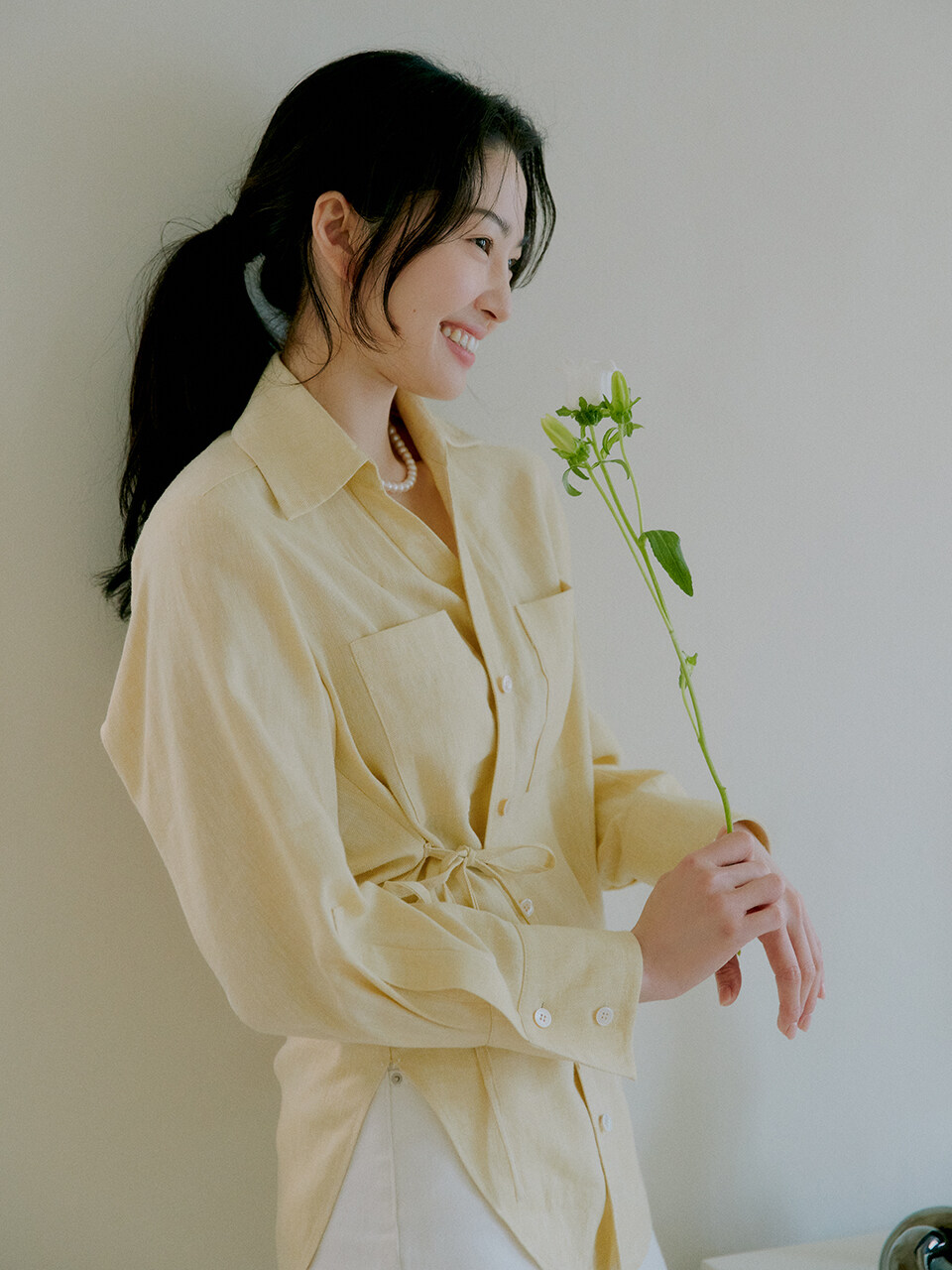 Carrie Unbalanced Blouse (Yellow)