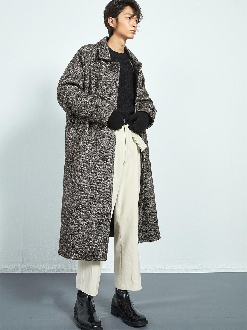 Mohair Oversized Long Balmacaan Coat