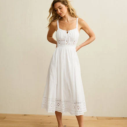 AE Catie Corset Embroidered Midi Dress