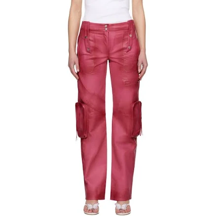 Blumarine Women's Leather Cargo Pants