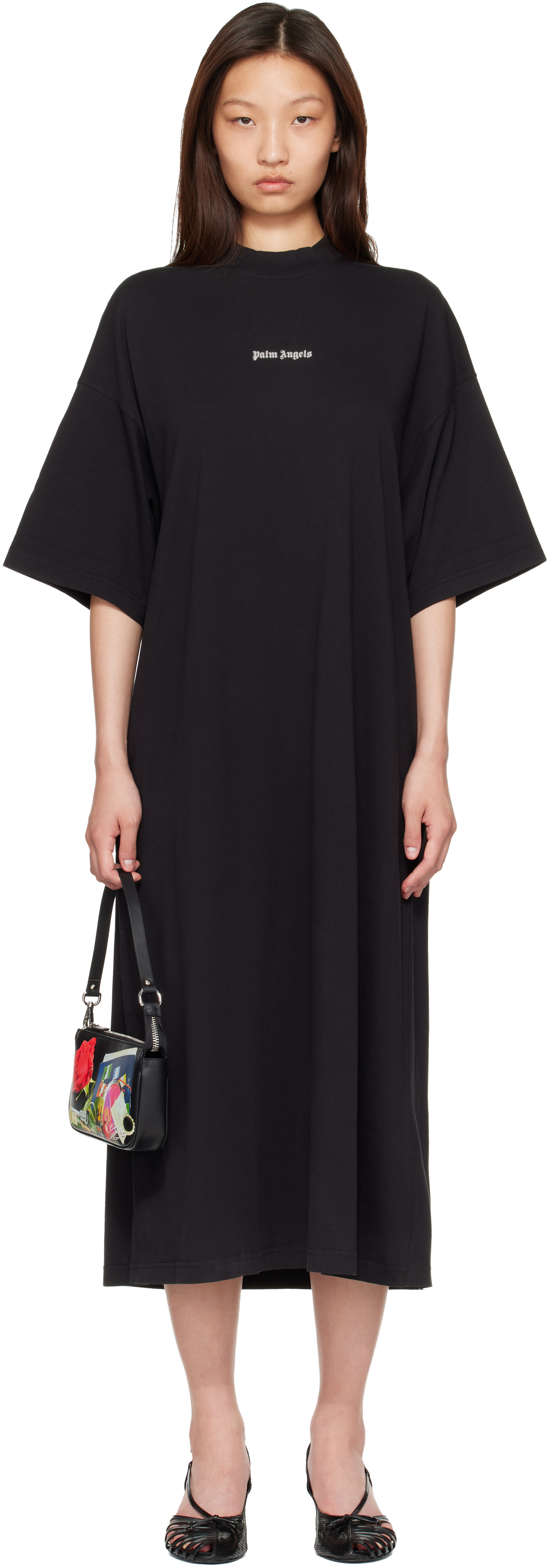 Black 'Milan LA' T-shirt Maxi Dress