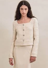 [WHITE LABEL] Celia Tweed Jacket (Cream) - GRACE U