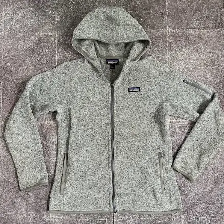 Womens Patagonia Birch White Gray Zip Up Better Sweater Fleece Hoody