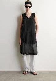 Sheer Pintucked Dress