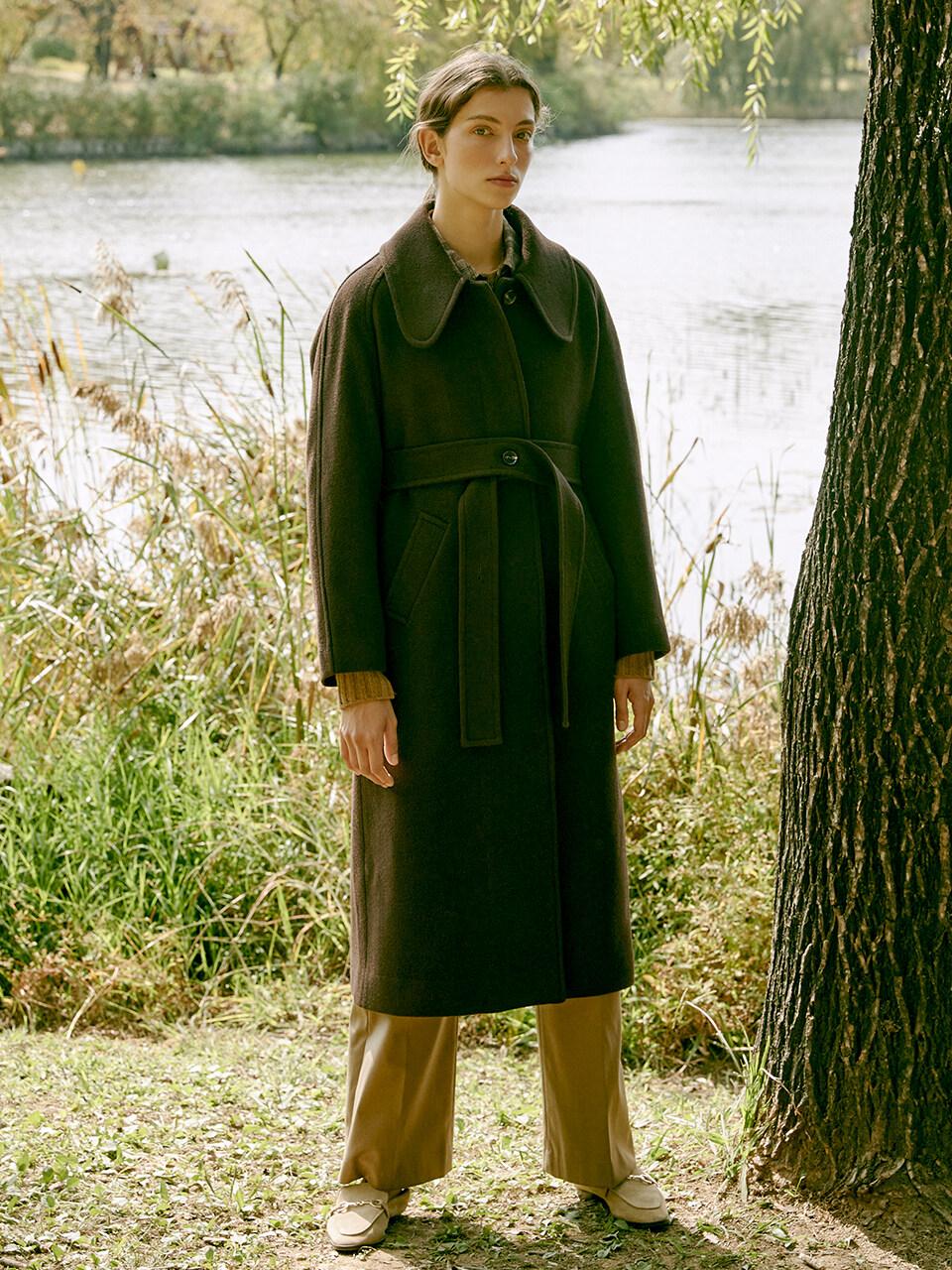Raglan Sleeve Belted Coat