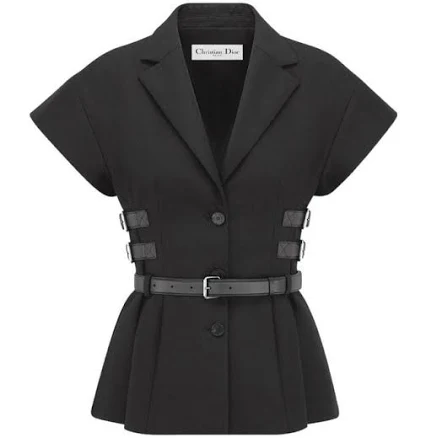 Dior Women's Christian Paris Short-Sleeved Belted Jacket - Black - Short coats