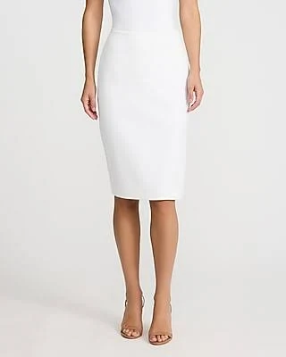 Express Women's Studio Stretch Twill High Waisted Midi Skirt