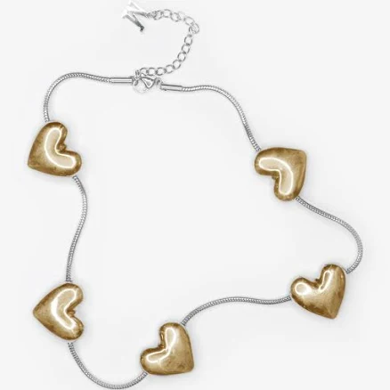 Gold Heart Strings Necklace
