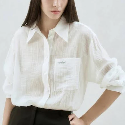 RE RHEE Striped Sheer Shirt