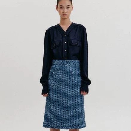 EENK Tweed Midi Skirt