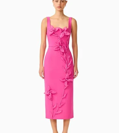ELLIATT Ilaria Floral Applique Midi Dress