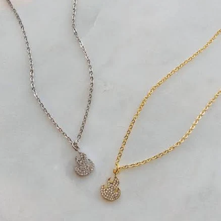 Diamond Studded Flame Necklace