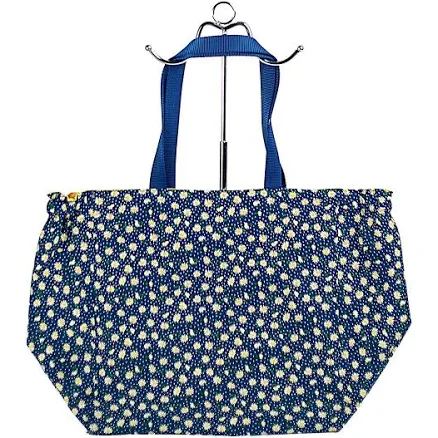 Blue Daisy Tote Bag, Floral Reusable Grocery Bag, Ecofriendly Gift