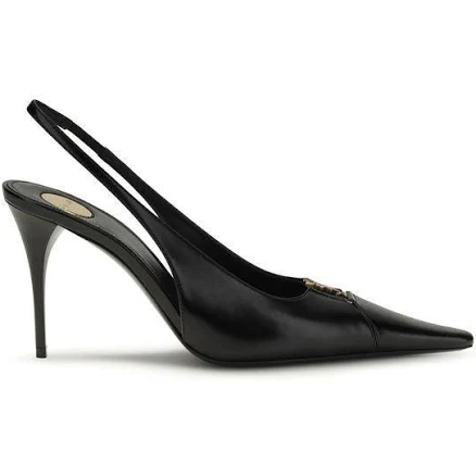 Saint Laurent Babylon Women Black Sandals 100% Leather High Heel