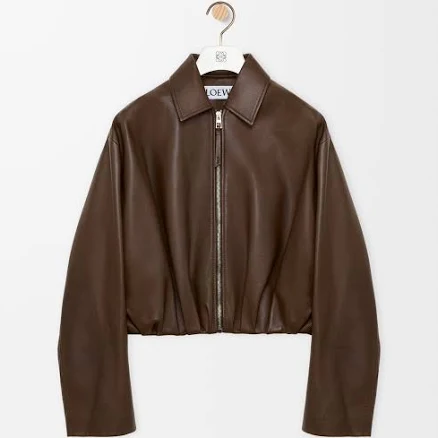 Woman Loewe Draped Leather Jacket