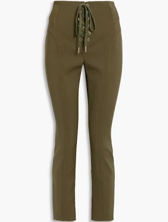 Dion Lee Women's Lace-up Cotton-blend Crepe Skinny Pants