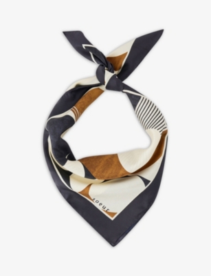 SOEUR - Capucine graphic-print silk scarf